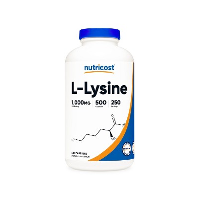 Nutricost L-Lysine Capsules (500 MG) (500 Capsules)