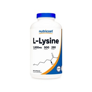 Nutricost L-Lysine Capsules (500 MG) (500 Capsules) - 1 of 4