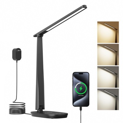 Honeywell Sunturalux LED Desk Lamp Dimmable Desk Light with USB A+C Foldable Table Lamp with 4 Color Modes
