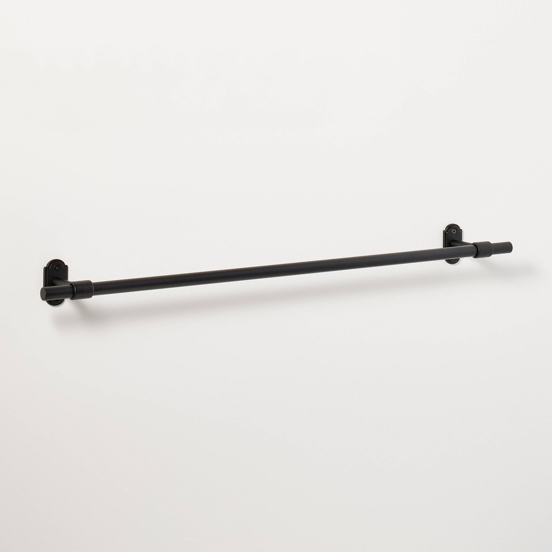 24" Classic Metal Towel Bar Black Finish - Hearth & Hand™ with Magnolia: Bathroom Towel Holders, Robe Hook Functionality