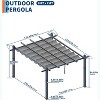 Aluminum Pergola Outdoor Gazebo with Retractable Canopy, Louvered Roof, Waterproof Shade for Patio, Deck, Backyard, BBQ, Mirador Pergola Kit - 4 of 4