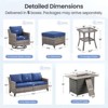 Buenhomino 4/6/7 PCS Patio Furniture Set with Fire Pit Table, Weather-Resistant Wicker Patio Fire Pit Set with Sofa Couch, Swivel Patio Chair Set - 2 of 4