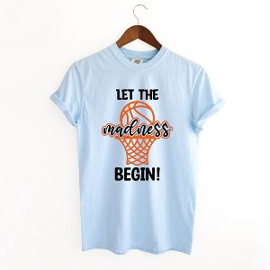 Simply Sage Market Women's Basketball Madness Hoop Short Sleeve Garment Dyed Tee - 1 of 2