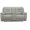 MAYEERTY Power Reclining Loveseat, Electric 2-Seat Breathable Leather Recliner with USB Charging & LED for Living Room, Light Grey - 2 of 4