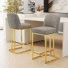 Gray dining room bar chairs set of 2 modern style bar chairs, comfortable high stools - 3 of 4
