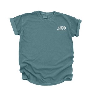 Simply Sage Market Women's Embroidered Merry Mama Tree Short Sleeve Garment Dyed Tee - 1 of 4
