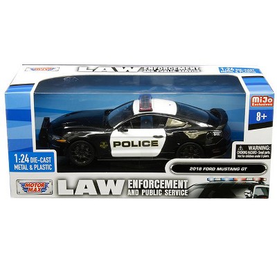 2018 Ford Mustang GT Police Black and White "Law Enforcement and Public Service" Series 1/24 Diecast Car by Motormax