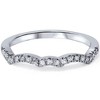 Pompeii3 1/6ct Curved Diamond Wedding Ring 14K White Gold - 2 of 3