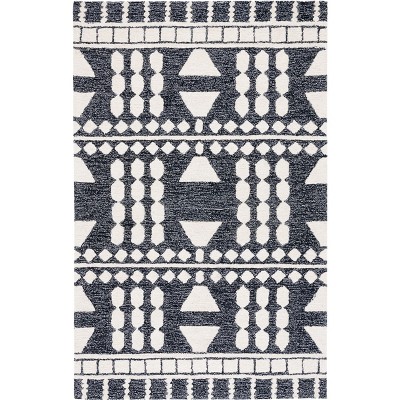 Capri Cpr709 Hand Tufted Area Rug - Black/ivory - 5'x8' - Safavieh ...