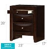HomeStock Cappuccino Nightstand 28x23x17 Contemporary Bedside Table with Three Drawers, Rich Stylish Finish and Bedroom Storage - 2 of 4