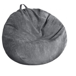 Itopfox Stuffed Animal Storage Bean Bag Chair Cover Washable Ultra Soft Corduroy for Organizing Plush Toys or Textile Sack Bean Bag for Adults Teens - 1 of 4