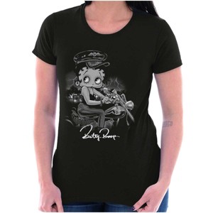 Women's Vintage Betty Boop Biker Chick T Shirt Ladies Tee Brisco Brands - 1 of 1