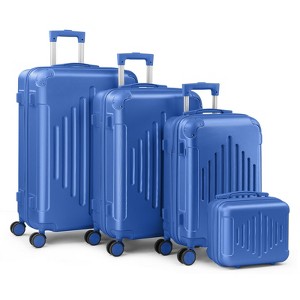 Karl Home 4 Piece Set ABS Trolley Cases Iron Trolley Rod Blue - 1 of 3