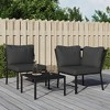 vidaXL Durable Powder-Coated Steel Patio Chair with Gray Cushions - Comfortable Seating for Your Outdoor Lounge - 2 of 4