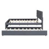 TIRAMISUBEST Full/Queen Size Upholstered Platform Bed with Brick Pattern Headboard and Trundle, Linen Fabric Bed Frame with Slats Support - 2 of 4