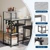 Dining Table Set for 2,3-Piece Expandable Bar Table and Chairs Set with Storage Shelves - 4 of 4