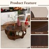 Kumasinova 31.5" Round Coffee Table with Storage,Farmhouse Glass Center Table with Tempered Top,End Table with 4-Tier Shelf,Side Table for Living Room - 3 of 4