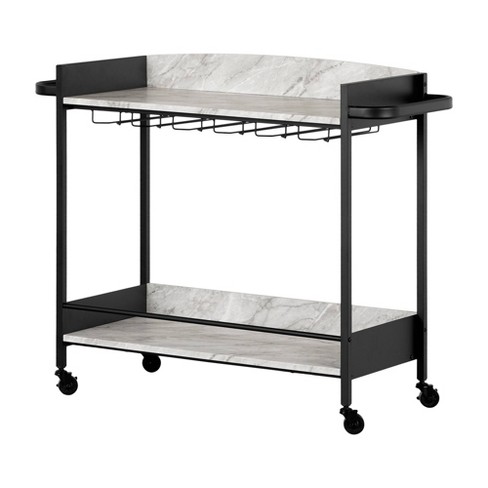 Bar cart with wine glass online storage