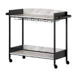 City Life Bar Cart with Wine Glass Rack - South Shore