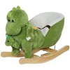 Whisen Toddler Plush Dinosaur Rocking Horse with Hand Puppet, Safety Belt, Footrest, Riding Rocker Chair Toy Gift - Green - 3 of 4