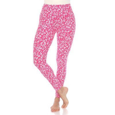 Women's Super Soft Leopard Printed Leggings Pink One Size Fits Most Missy -  White Mark : Target