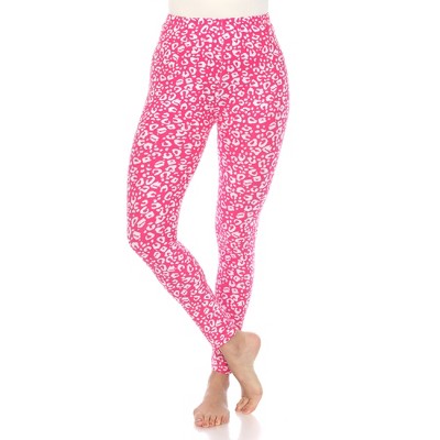 Women's Super Soft Leopard Printed Leggings Pink One Size Fits