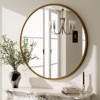 BEAUTYPEAK Round Wall Mirror 24"x24" Antique Beaded Resin Frame Vanity Mirror - 4 of 4
