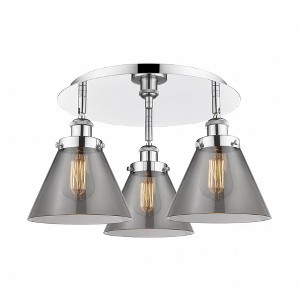Cone - 3 Light Flush Mount In Art Deco Style-9.5 Inches Tall and 19.5 Inches Wide - 1 of 1