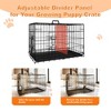 Dog Cage with Divider and Plastic Leak-Proof Pan Tray, Double Door Folding Metal Wire Cage for Indoor, Outdoor, and Travel - 3 of 4