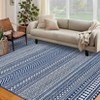 Washable Rugs Non-Slip - 4x6 Navy Geometric Area Rug for Living Room, Low Pile Modern Carpet - 2 of 4