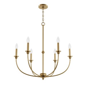 Hunter Fans 30" Southcrest Ceiling Light Luxe Gold Finish - Elegant 6-Bulb Chandelier for Indoor Spaces - 1 of 1