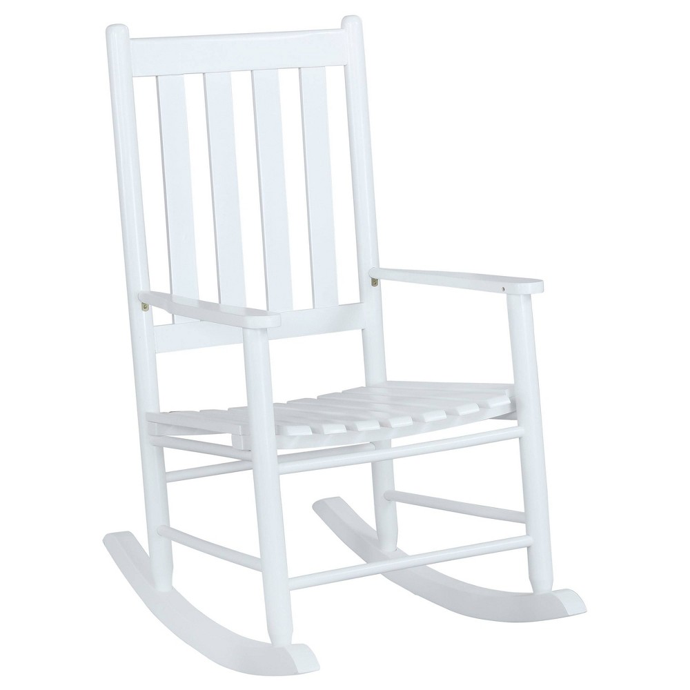 Photos - Rocking Chair Annie Solid Wood Slat Back Wooden Rocking Accent Chair White - Coaster