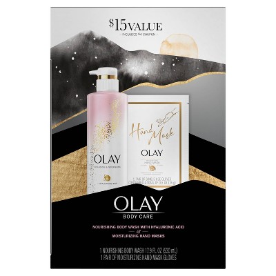 Olay Winter Body Care Kit with Nourishing Body Wash and Moisturizing Hand Mask - 3ct