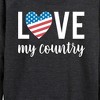 Women's - Instant Message - Love My Country Lightweight French Terry Wide Neck Long Sleeve Shirt - 2 of 4