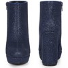 Perphy Women's Platform Glitter Round Toe Zip-Up Block Heels Ankle Boots - 2 of 3