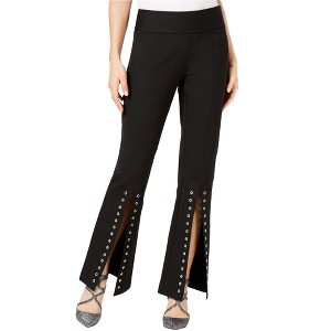 I.N.C International Concepts Womens Split Grommeted Casual Wide Leg Pants, Black, 14 - 1 of 1