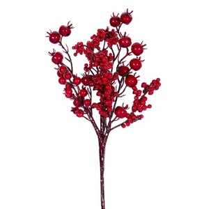 Vickerman 14" Red Deluxe Mixed Berry Pick - 1 of 1