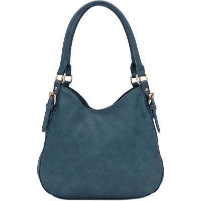 Paaaawaters Lightweight 3 Compartment Faux Leather Medium Hobo Bag