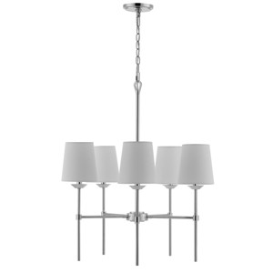 Dortra 5 Light 26" Pendant - PND4118 - Chrome/White - Safavieh - 1 of 4