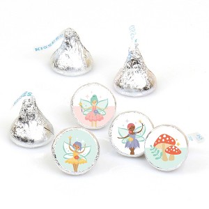 Big Dot of Happiness Let's Be Fairies - Fairy Garden Birthday Party Round Candy Sticker Favors - Labels Fits Chocolate Candy (1 sheet of 108) - 1 of 4