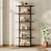 71" Tall Industrial Wooden Bookshelf – 6-Tier Open Shelving Unit with Metal Frame for Home & Office - 2 of 4