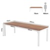 Lirago Rectangle Office Dining Table 78.7" Large Desktop Sturdy MDF Board Heavy Duty Iron Pipe Legs Industrial Style Brown - 4 of 4