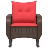 vidaXL Patio Rocking Chair with Cushions - Brown Poly Rattan/Steel Frame - Outdoor Lounger for Garden/Patio - Removable Covers, UV Resistant - 4 of 4