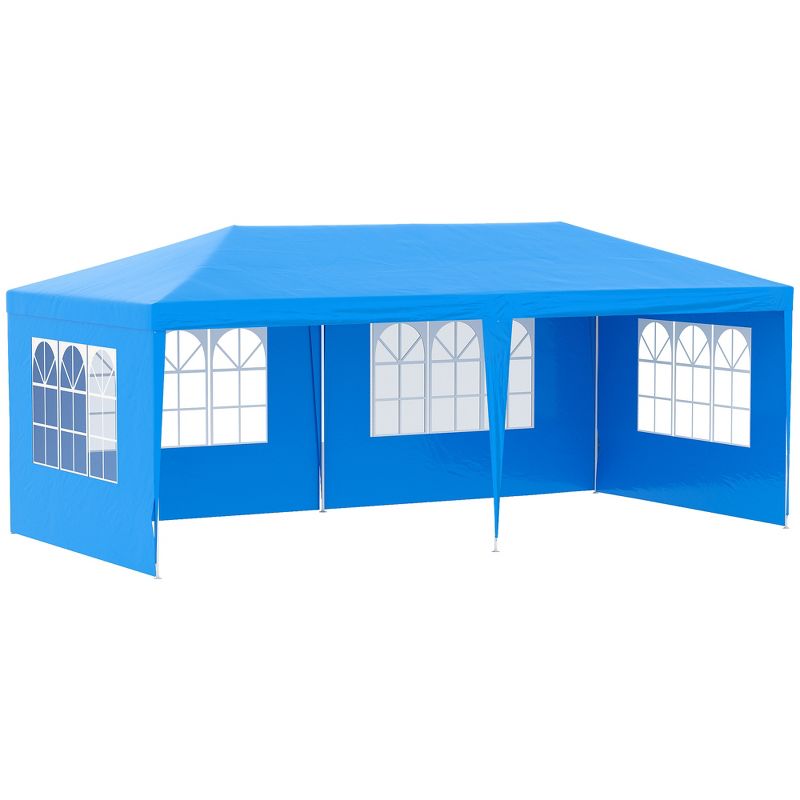Outsunny Large 10' x 20' Party Tent, Events Shelter Canopy Gazebo with 4 Removable Side Walls for Weddings, Picnic, 1 of 9
