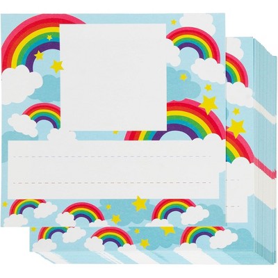 Juvale 60 Packs Name Tags for Classroom, Rainbow (4.75 L x 4.5 W in)