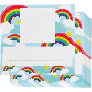 Juvale 60 Packs Name Tags for Classroom, Rainbow (4.75 L x 4.5 W in) - 1 of 4