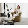 360-Degree Barrel Swivel Accent Sofa Chair, Plush Fabric Lounge Chair with Gold Metal Legs, Comfortable Round Armchair for Living Room - 4 of 4