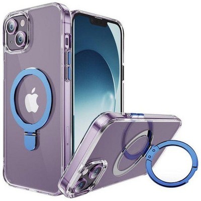Entronix [Magnetic] Case Compatible with iPhone 15 Plus - [Hard Back] Clear Gripstand