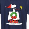 Women's - Peanuts - Snoopy and Woodstock House Sleigh Short Sleeve Graphic T-Shirt - 2 of 4