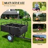 750LBS Heavy Duty ATV Trailer Tow Behind Steel Dump Cart, 15 Cu. Ft Garden Utility Trailer with Removable Sides & Rear Hitch - 3 of 4
